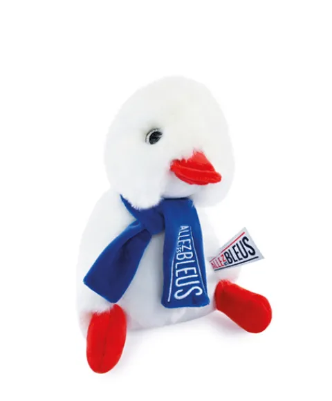 Doudou et Compagnie Allez les Bleus - Peluche poussin Cocorico blanc avec écharpe supporter - 20 cm> Peluches