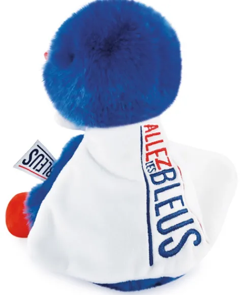 Doudou et Compagnie Allez les Bleus - Peluche poussin bleu Cocorico avec cape supporter - 20 cm> Peluches
