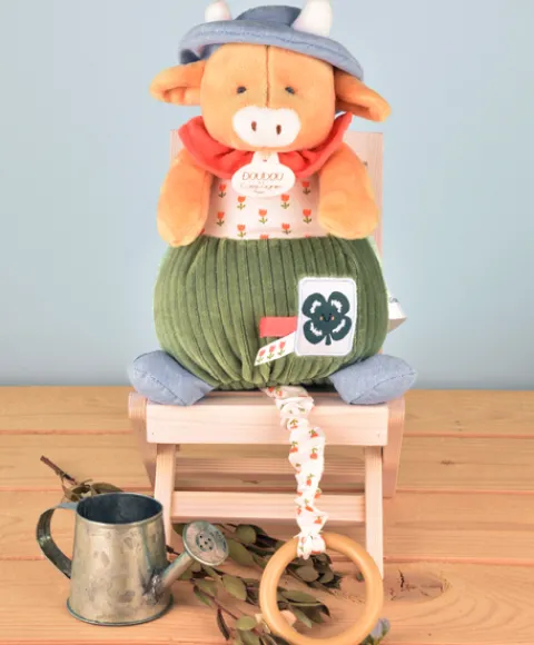 Doudou et Compagnie Boite à musique Vache Aneth - 20 cm> Boîte À Musique