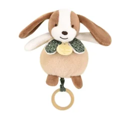 Doudou et Compagnie Boite a musique bebe - Chien marron et vert - 20 cm><noscript><img width=