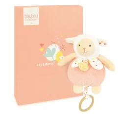 Doudou et Compagnie Boite a musique bebe - Mouton orange clair - 20 cm> Boîte À Musique