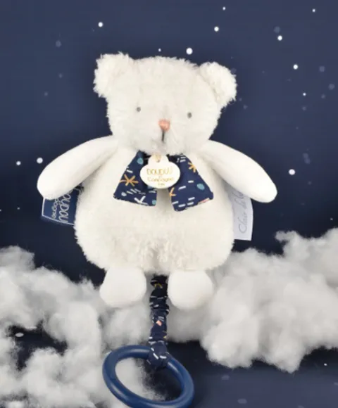 Doudou et Compagnie Boite a musique luminescente ours - 17 cm - Clair de Lune> Boîte À Musique