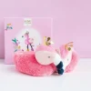 Doudou et Compagnie Coffret chaussons Bébé - Flamant rose 0-6 Mois> Chaussons