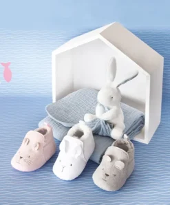 Doudou et Compagnie Coffret chaussons Bébé blancs - 0/6 mois><noscript><img width=