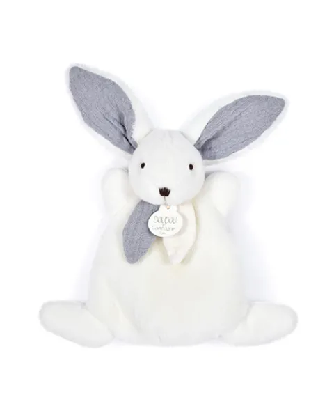 Doudou et Compagnie Coffret Mini Doudou Lapin Bleu - Happy Glossy - 17 cm> Petit Format|Doudou Plat