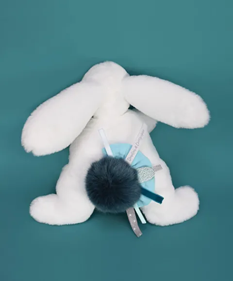 Doudou et Compagnie Coffret Pantin Lapin bleu - Happy Pop - 25 cm> Peluches