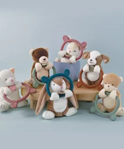 Doudou et Compagnie Doudou anneau de dentition - Hochet - HOULAHOP - Rose clair> Hochets Et Pantins D'Activités