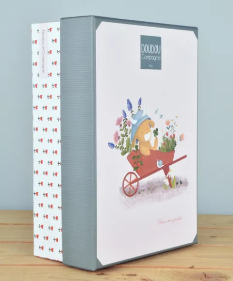 Doudou et Compagnie Doudou attache-sucette Vache Anette - 19 cm> Doudou Attache-Sucette