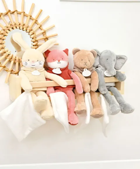 Doudou et Compagnie Doudou Elephant gris avec mouchoir - Sweety - 25 cm> Doudou Mouchoir|Peluche Avec Doudou