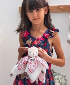 Doudou et Compagnie Doudou FAON blanc avec pétales - BOH'AIME -><noscript><img width=