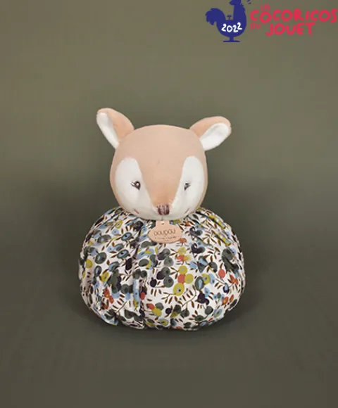Doudou et Compagnie Doudou Faon marron - Cocon - Balle d'éveil - 3 EN 1> Doudou Plat|Balles Sensorielles