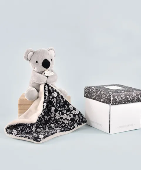 Doudou et Compagnie Doudou Koala gris avec mouchoir - BOH'AIME - 12 cm> Doudou Mouchoir|Petit Format