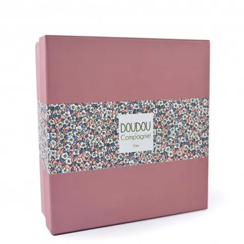 Doudou et Compagnie Doudou LAPIN blanc avec pétales - BOH'AIME -> Doudou Plat