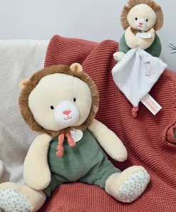 Doudou et Compagnie Doudou Lion beige et vert - 30 cm><noscript><img width=