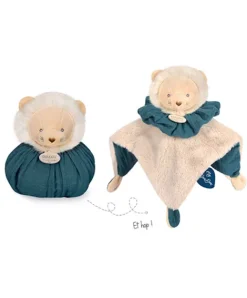 Doudou et Compagnie Doudou Lion marron - Cocon - Balle d'éveil - 3 EN 1> Doudou Plat|Balles Sensorielles