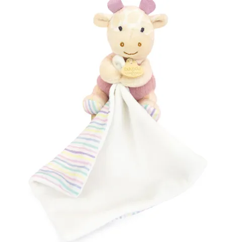 Doudou et Compagnie Doudou mouchoir Girafe rose - 11 cm> Doudou Mouchoir