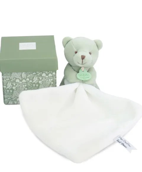 Doudou et Compagnie Doudou mouchoir- Mon petit ourson - Vert Clair - 10 cm> Doudou Mouchoir