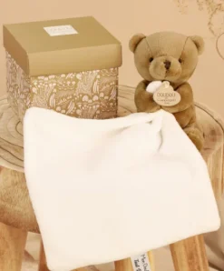 Doudou et Compagnie Doudou mouchoir- Mon petit ourson - Marron - 10 cm><noscript><img width=