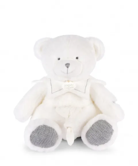 Doudou et Compagnie Doudou mouchoir ours Gris - 30 cm - Collection Anniversaire> Doudou Mouchoir|Peluches