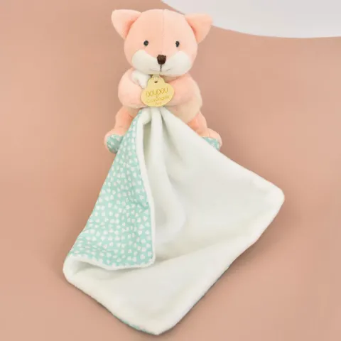 Doudou et Compagnie Doudou mouchoir renard orange - 11 cm> Doudou Mouchoir