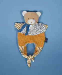 Doudou et Compagnie Doudou Ours marionnette - Petit sac - Amusette 3 EN 1> Doudou Plat|Marionnettes
