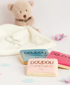 Doudou et Compagnie Doudou ours mouchoir - 10 cm - Boite fleur><noscript><img width=