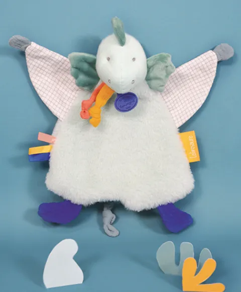 Doudou et Compagnie Doudou plat dinosaure vert Filou - 25 cm> Doudou Plat