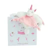 Doudou et Compagnie Doudou plat Licorne rose - 22 cm> Doudou Plat