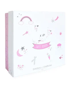 Doudou et Compagnie Doudou plat Licorne rose - 22 cm><noscript><img width=