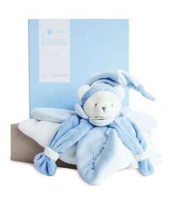 Doudou et Compagnie Doudou plat Ours Collector bleu - 24 cm><noscript><img width=