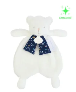 Doudou et Compagnie Doudou plat Ours Luminescent - 26 cm - Clair de Lune> Doudou Plat