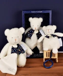 Doudou et Compagnie Doudou plat Ours Luminescent - 26 cm - Clair de Lune><noscript><img width=