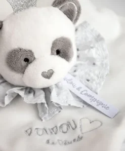 Doudou et Compagnie Doudou plat Panda gris - Attrape-rêves - 20 cm> Doudou Plat