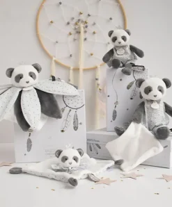 Doudou et Compagnie Doudou plat Panda gris - Attrape-rêves - 20 cm><noscript><img width=