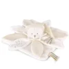 Doudou et Compagnie Doudou plat pétales Ours Blanc - 25 cm - Collection Anniversaire> Doudou Plat