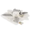 Doudou et Compagnie Doudou plat pétales Ours Gris - 25 cm - Collection Anniversaire> Doudou Plat