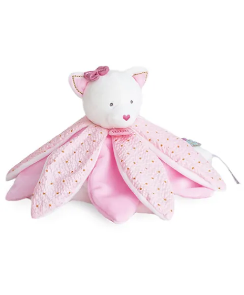 Doudou et Compagnie Doudou pétales Chat rose- Attrape-rêves - 26 cm> Doudou Plat