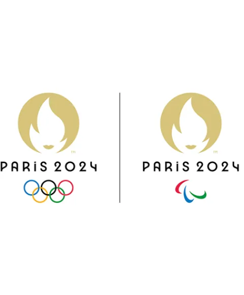 Doudou et Compagnie Hochet mascotte jeux olympiques 2024 avec anneau en bois - 17 cm> Hochets Et Pantins D'Activités