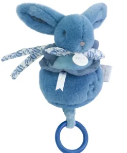 Doudou et Compagnie Lapin DOUDOU® - boite à musique lapin - 20 cm - Bleu> Boîte À Musique
