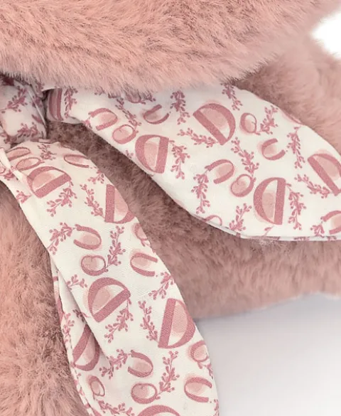 Doudou et Compagnie Lapin DOUDOU® - Peluche lapin Rose poudré - 25 cm> Peluches