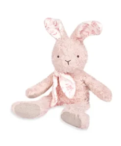 Doudou et Compagnie Lapin peluche rose en coton Bio 25 cm><noscript><img width=