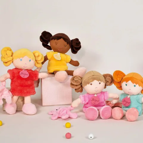 Doudou et Compagnie Ma première poupée douce Verte - Mlle menthe - 21 cm> Poupées De Chiffon