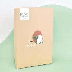 Doudou et Compagnie Mini Doudou chien plat marron et beige - 19 cm><noscript><img width=