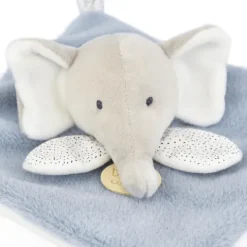 Doudou et Compagnie Mini Doudou elephant plat gris et bleu - 19 cm><noscript><img width=