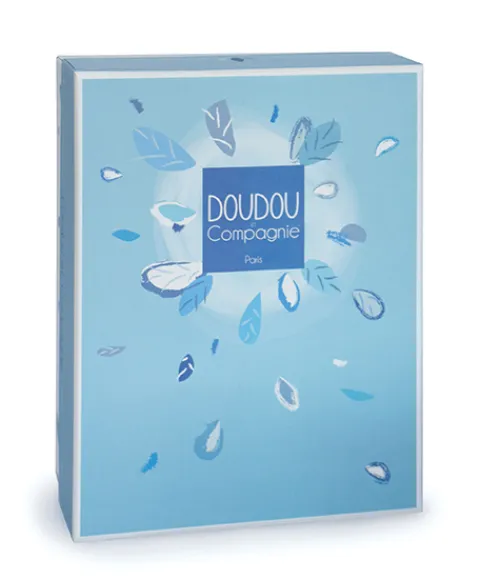 Doudou et Compagnie Mini doudou lapin bleu - 20 cm> Doudou Plat