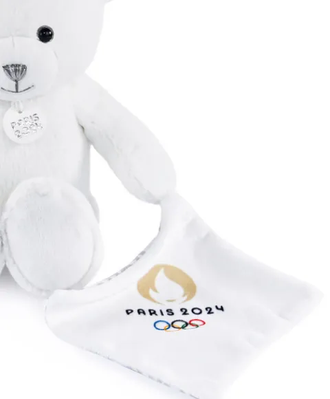 Doudou et Compagnie Ours en peluche blanc avec doudou paris 2024 - 25 cm> Peluches|Les Ours En Peluche