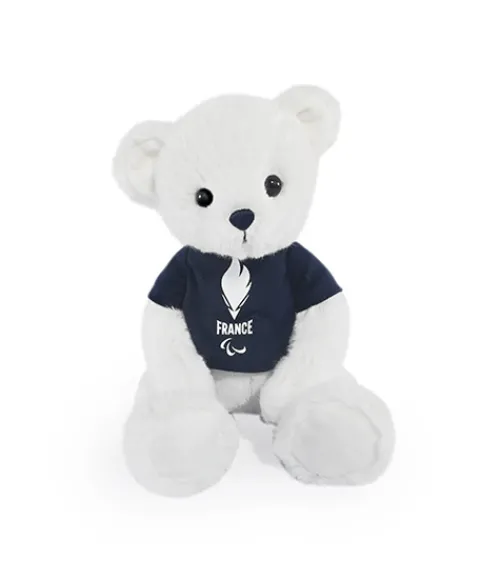 Doudou et Compagnie Ours en peluche blanc avec T-shirt Equipe de France - 30 cm> Peluches|Les Ours En Peluche