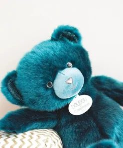 Doudou et Compagnie Ours en peluche bleu paon - Collection - 37 cm> Peluches|Les Ours En Peluche