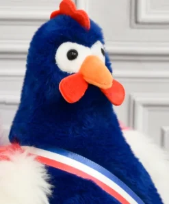 Doudou et Compagnie Peluche coq bleu marine - 24 cm - Fabriqué en France><noscript><img width=