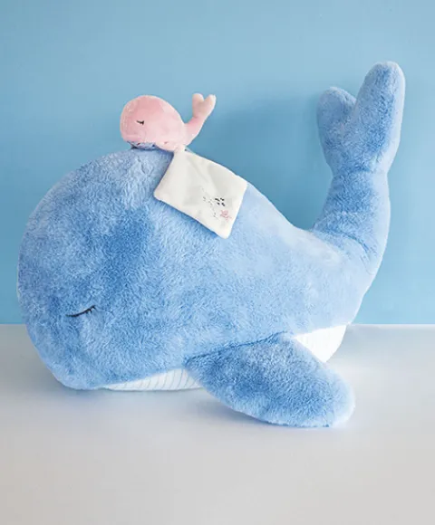 Doudou et Compagnie Peluche géante baleine bleue - 60 cm> Peluches Géantes
